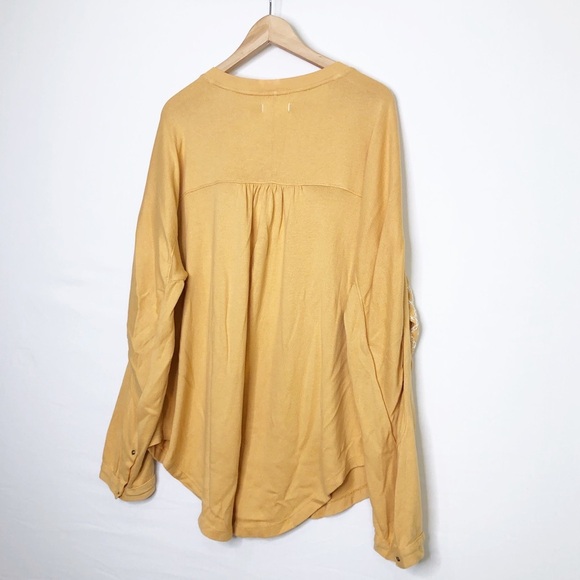 Free people with a free mustard, embroidered oversize tunic, Henley - Picture 10 of 12